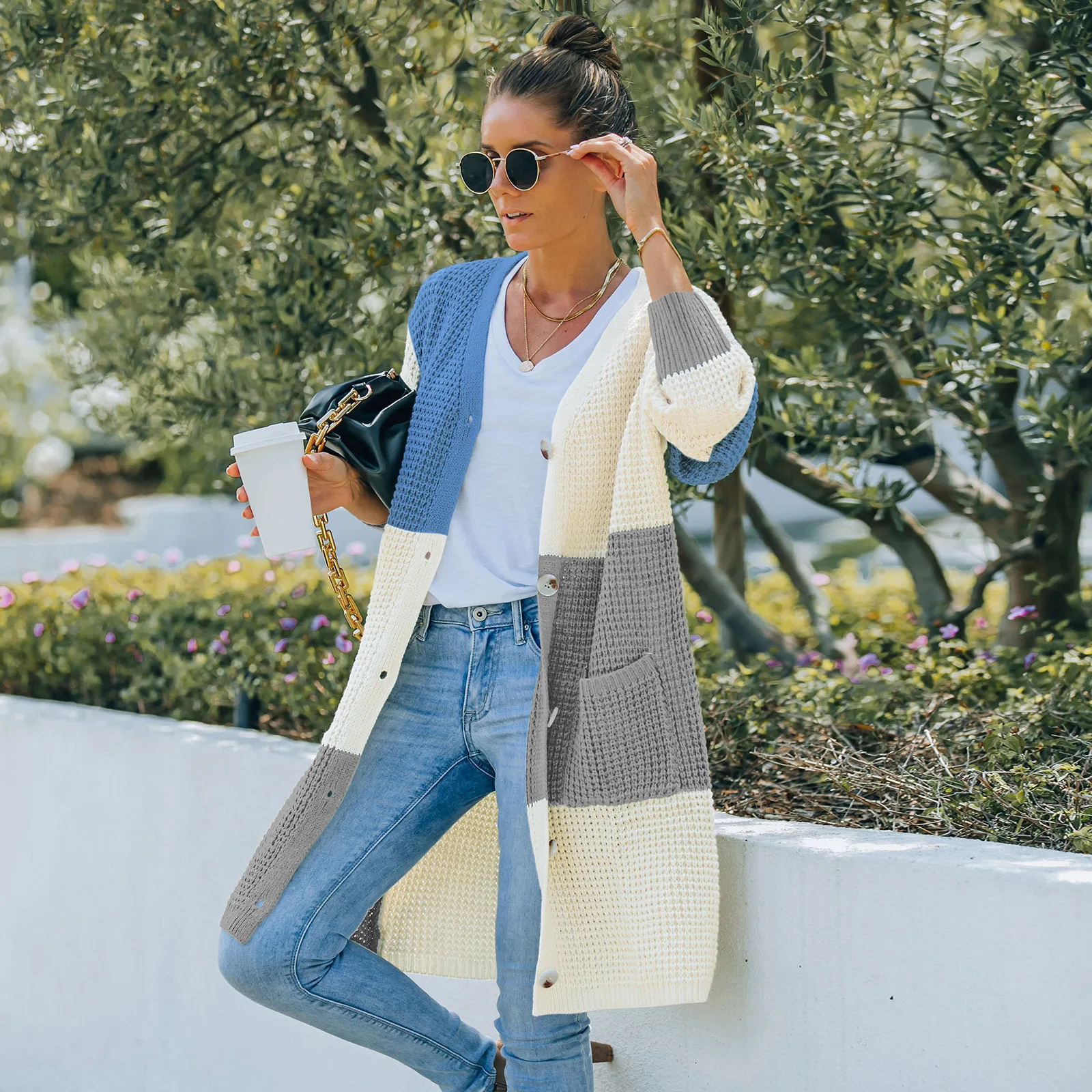 Long Sweater Knitting Cardigan Women Autumn V Neck Button Pockets Single Breasted Loose Plaid Patchwork Coats Female Casual Tops
Long Sweater Knitting Cardigan Women Autumn V Neck Button Pockets Single Breasted Loose Plaid Patchwork Coats Female Casual Tops