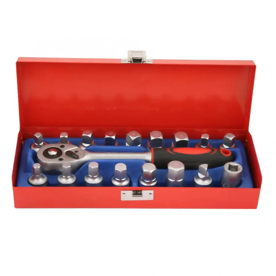 18Pcs Chrome Vanadium Steel 3/8in Oil Drain Plug Sump Ratchet Socket Wrench Torque Spanner Set Car Oil Change Hand Repair Tool
18Pcs Chrome Vanadium Steel 3/8in Oil Drain Plug Sump Ratchet Socket Wrench Torque Spanner Set Car Oil Change Hand Repair Tool