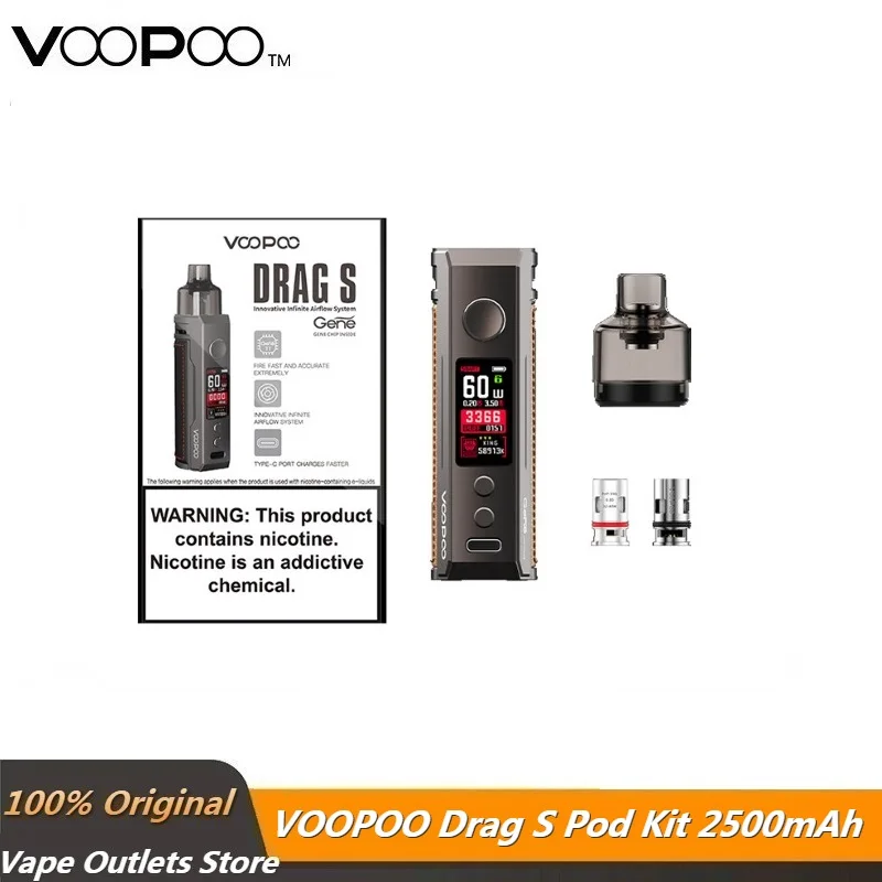 Original VOOPOO Drag S Pod Vape Kit 80W 60W 4.5ml Cartridge GENE.TT Chip PnP-VM1 VM5 VM6 Coil VS Drag X Drag S E Cigarette
Original VOOPOO Drag S Pod Vape Kit 80W 60W 4.5ml Cartridge GENE.TT Chip PnP-VM1 VM5 VM6 Coil VS Drag X Drag S E Cigarette