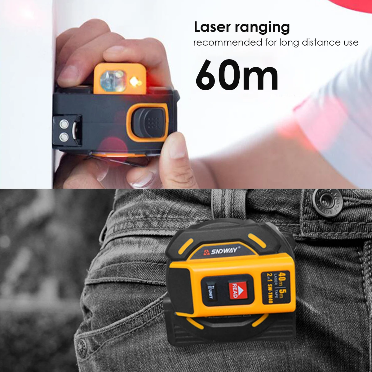 2-In-1 Lasers Distance Tape Measuring Tape 40M/60M Lasers Distance Meter With Digital Display Screwdriver For Construction
2-In-1 Lasers Distance Tape Measuring Tape 40M/60M Lasers Distance Meter With Digital Display Screwdriver For Construction