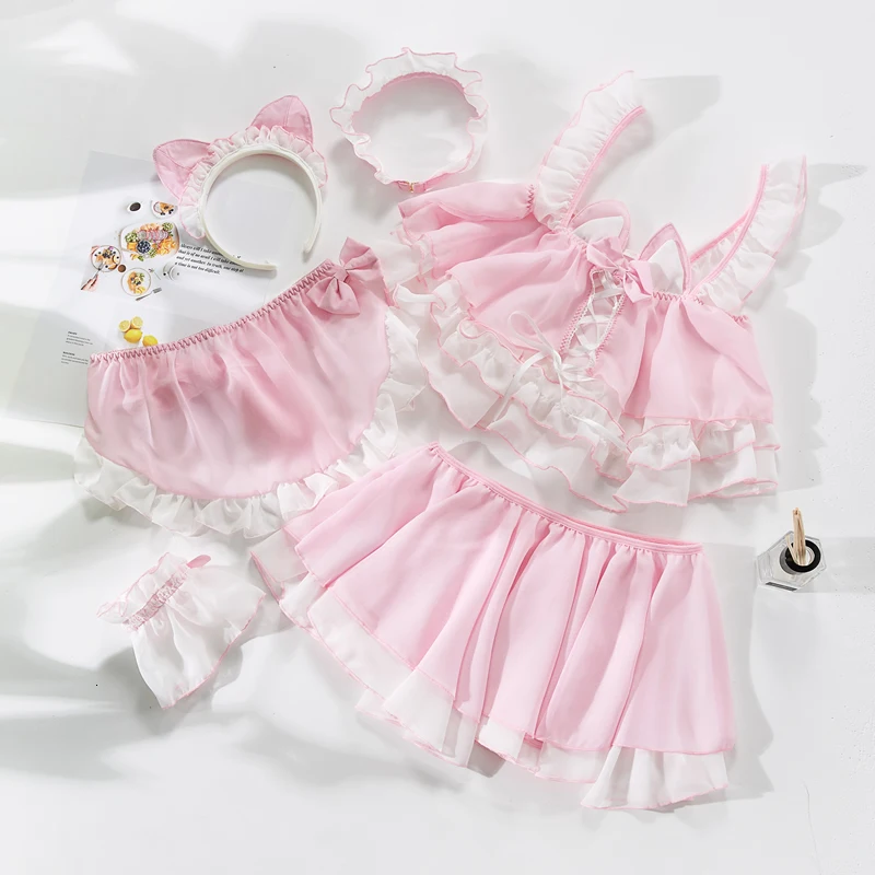 Japanese Lolita Cute Cat Girl Sexy Maid Uniform Transparent Lingerie School Womens Devil Cosplay Costumes Anime Underwear Set
Japanese Lolita Cute Cat Girl Sexy Maid Uniform Transparent Lingerie School Womens Devil Cosplay Costumes Anime Underwear Set