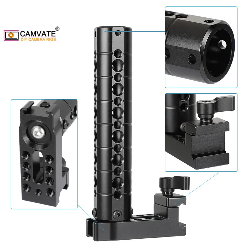 CAMVATE Universal Top Cheese Handle With Quick Release NATO Clamp & Built-in Shoe Mount For DSLR Camera Cage Rig Support System
CAMVATE Universal Top Cheese Handle With Quick Release NATO Clamp & Built-in Shoe Mount For DSLR Camera Cage Rig Support System