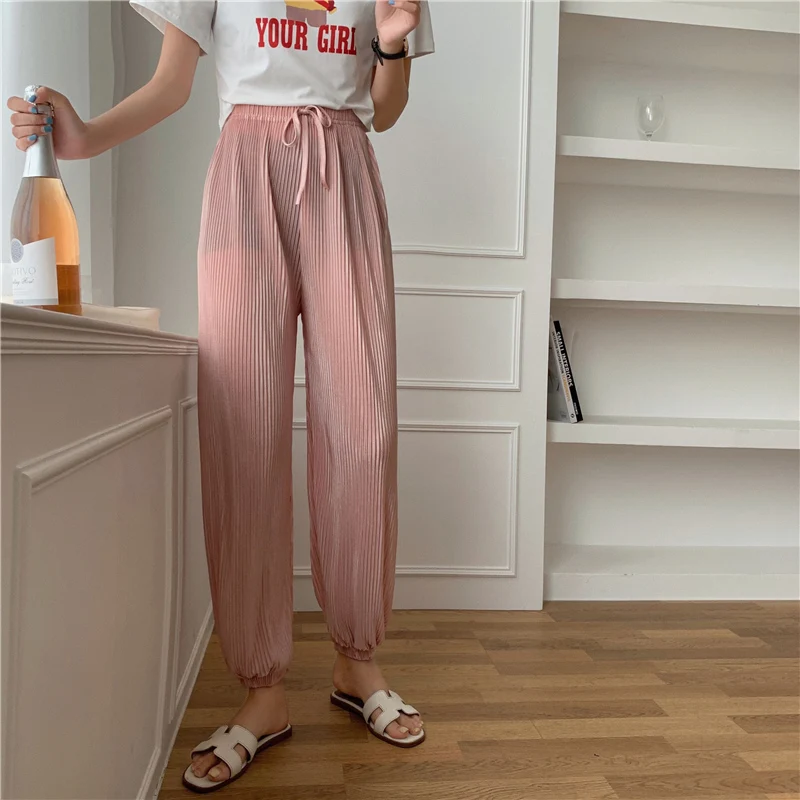 CMAZ Chiffon Pants For Women Korean High Waist Pleated Harem Pants Female Ice Silk Loose Wide-leg Lantern Casual Trousers 923#
CMAZ Chiffon Pants For Women Korean High Waist Pleated Harem Pants Female Ice Silk Loose Wide-leg Lantern Casual Trousers 923#