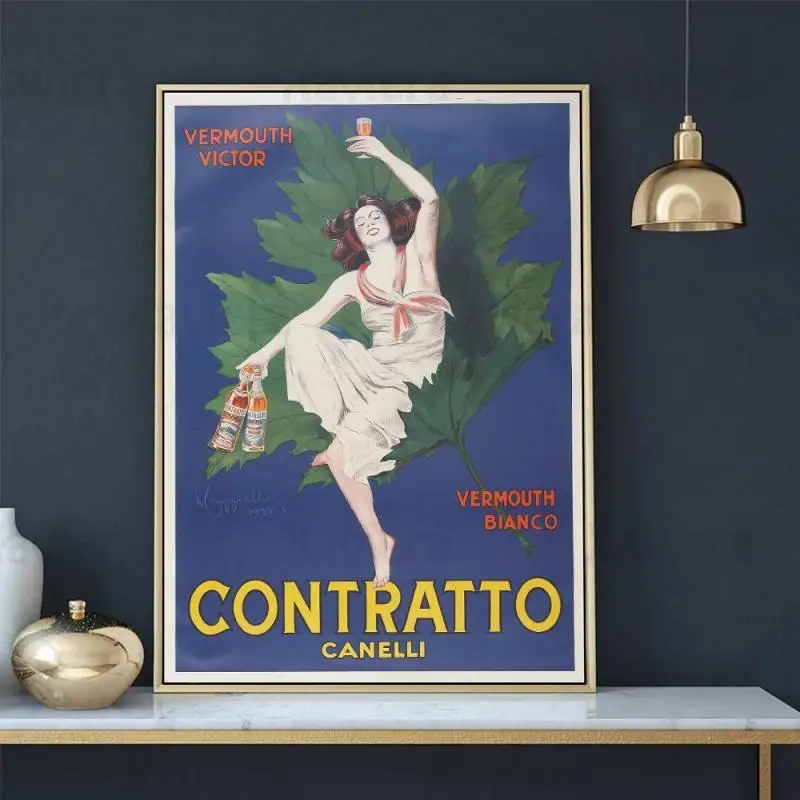Vintage Beverage Advertising Style Poster and Print Contratto Vermouth Retro Wall Art Canvas Painting Kitchen Dining Room Decor
Vintage Beverage Advertising Style Poster and Print Contratto Vermouth Retro Wall Art Canvas Painting Kitchen Dining Room Decor