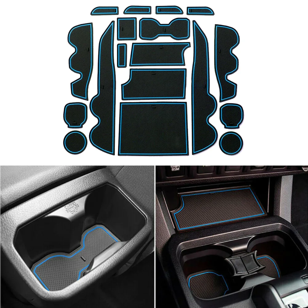 PVC Center Console Liner Accessories Black&Blue Custom Durable For Toyota Tacoma 16-19 | Автомобили и мотоциклы