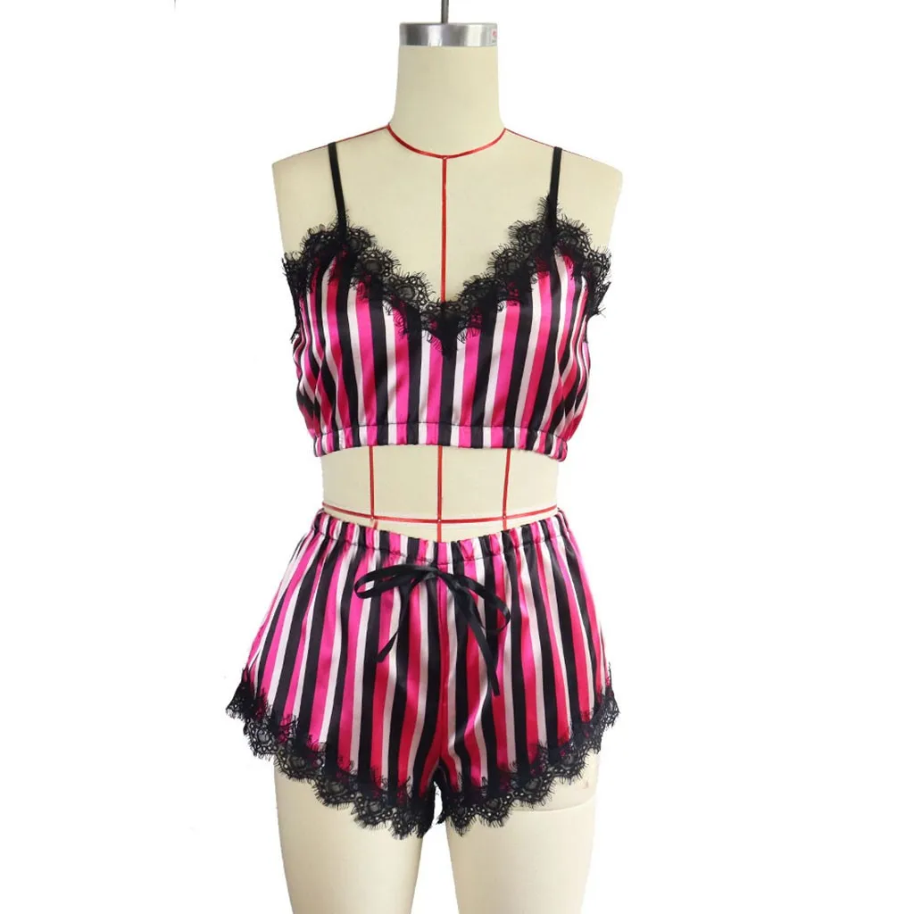 NINES sexy lingerie pijamas women sleepwear nightwear Lace Shorts sleepwear nightgowns Satin night gown Striped pajama set
NINES sexy lingerie pijamas women sleepwear nightwear Lace Shorts sleepwear nightgowns Satin night gown Striped pajama set