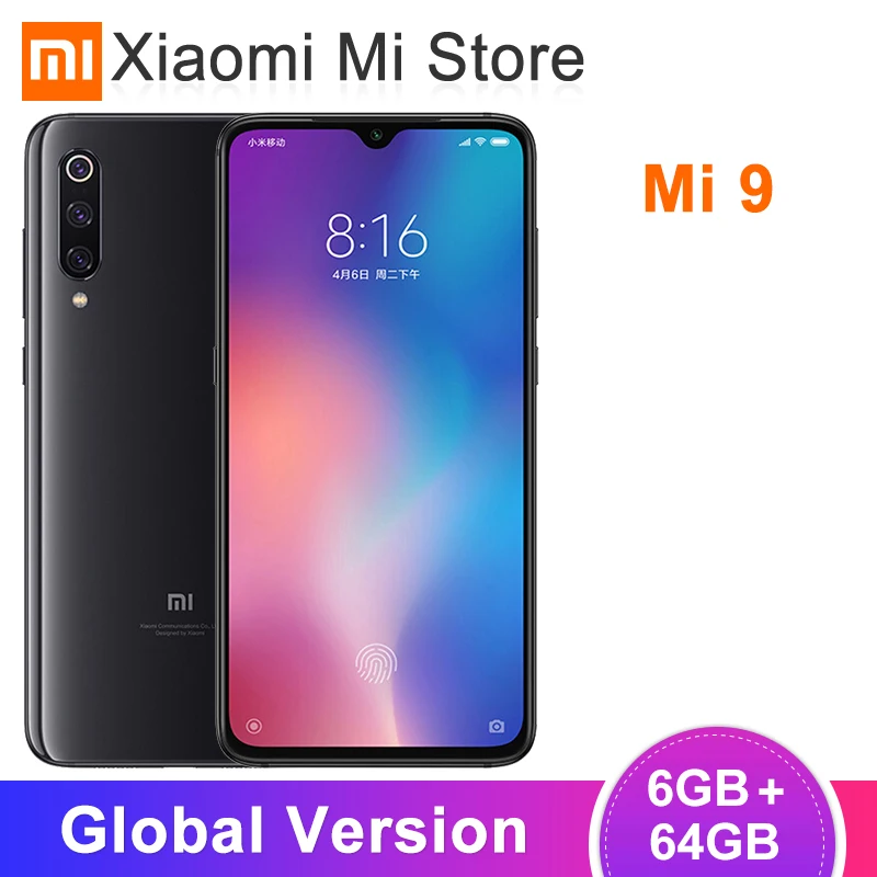 Смартфон Xiaomi Mi 9 глобальной версии 6 ГБ 64 восьмиядерный процессор Snapdragon 855 экран 39