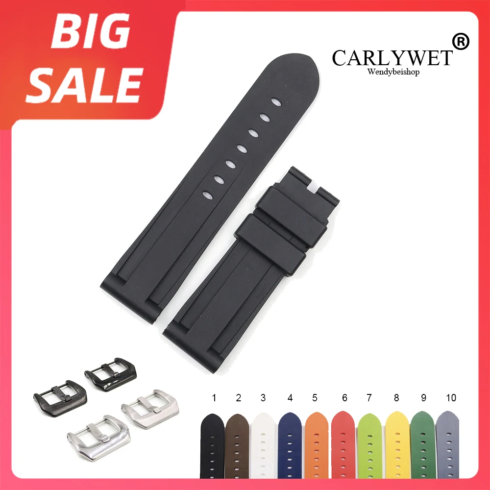 CARLYWET 22 24mm Top Quality Luxury Navy Blue Waterproof Silicone Rubber Replacement Watch Band Loop Strap For Panerai Luminor
CARLYWET 22 24mm Top Quality Luxury Navy Blue Waterproof Silicone Rubber Replacement Watch Band Loop Strap For Panerai Luminor