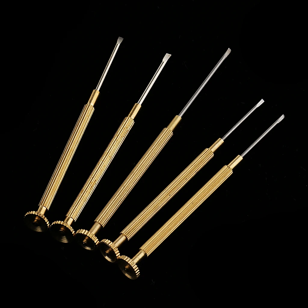 5Pcs 0.8mm-1.6mm Watchmakers Screwdrivers Set Watch Glasses Flat Blade Screwdriver Repair Tools Set
5Pcs 0.8mm-1.6mm Watchmakers Screwdrivers Set Watch Glasses Flat Blade Screwdriver Repair Tools Set