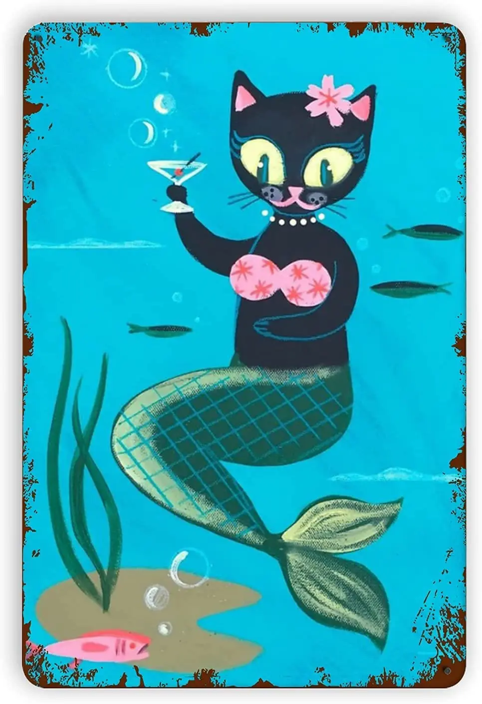 Retro Metal Vintage Man Cave Tin Sign Wall Decor -Mermaid Fish Cat - Funny Fashion Garage Tin Sign Wall Plaque Poster for Home
Retro Metal Vintage Man Cave Tin Sign Wall Decor -Mermaid Fish Cat - Funny Fashion Garage Tin Sign Wall Plaque Poster for Home