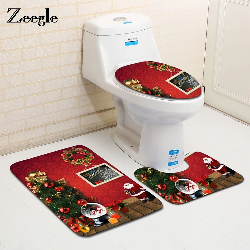 Zeegle Christmas Decoration 3pcs Bathroom Floor Mats Toilet Rug Bathroom Set Anti-skid Absorbent Lid Toilet Cover Bath Mats
Zeegle Christmas Decoration 3pcs Bathroom Floor Mats Toilet Rug Bathroom Set Anti-skid Absorbent Lid Toilet Cover Bath Mats