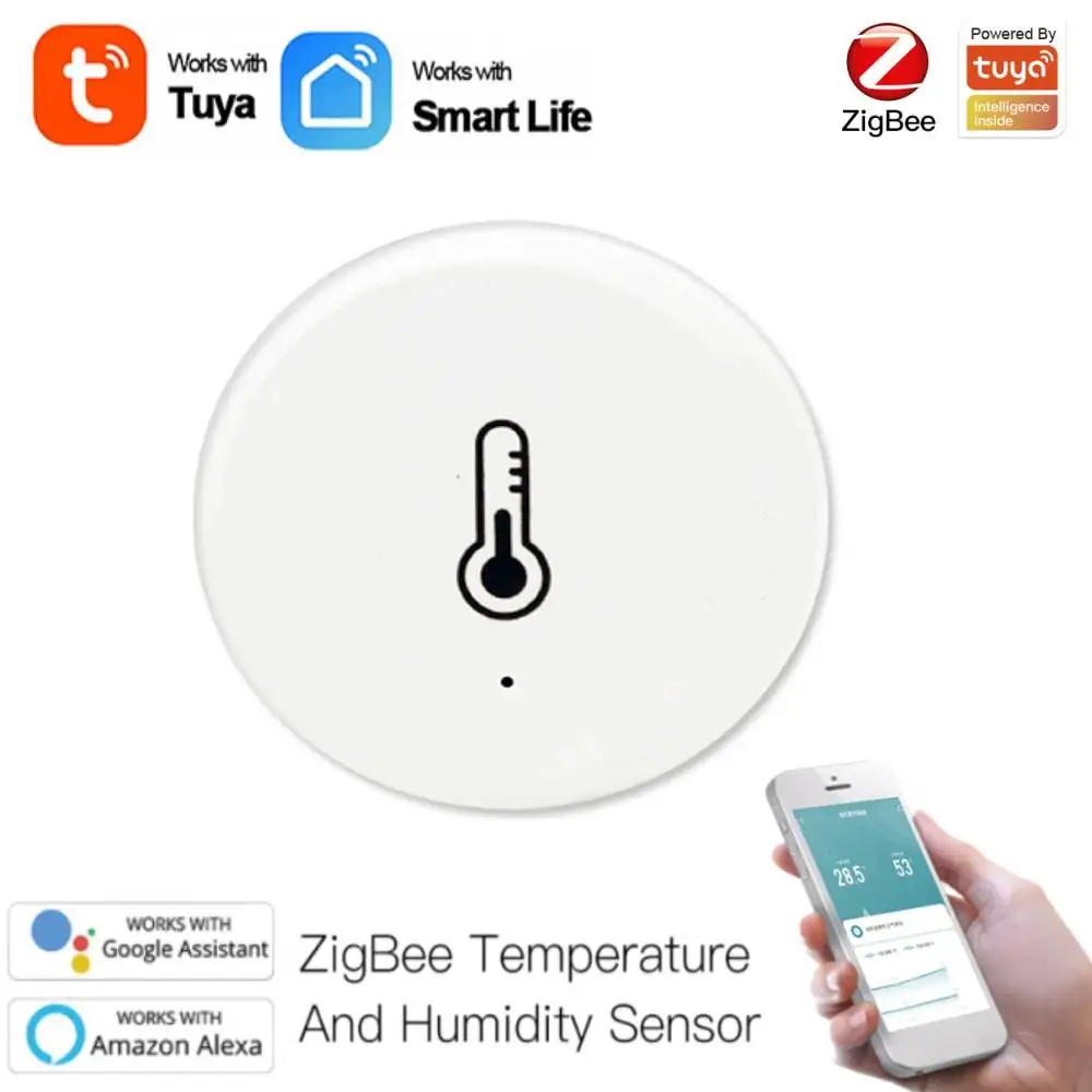 Смарт-датчик температуры и влажности Tuya ZigBee 3,0, работает с приложением SmartLife Alexa Google Home
Смарт-датчик температуры и влажности Tuya ZigBee 3,0, работает с приложением SmartLife Alexa Google Home