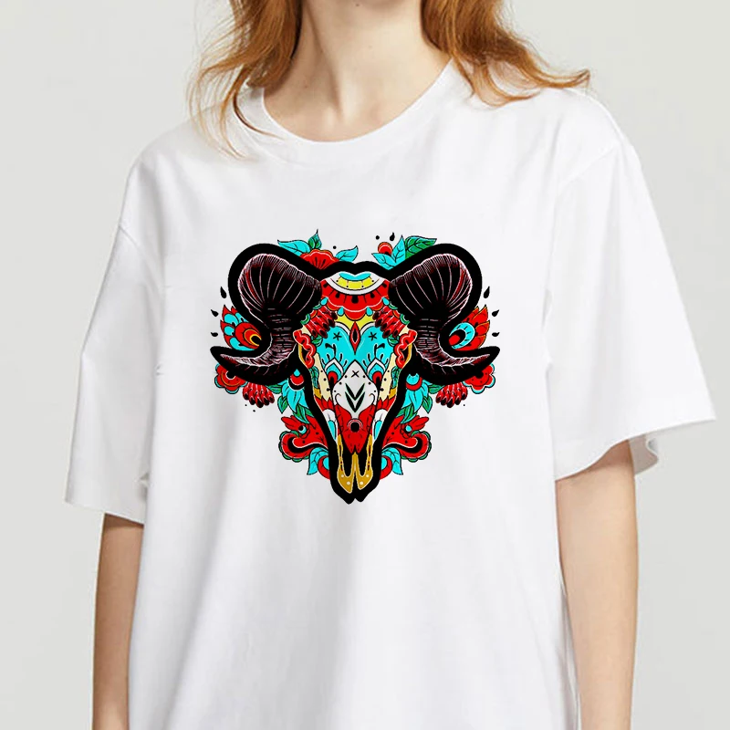 Hipster Women T-Shirt Goat Graphic Art Shirt Goat Horn Women Funny T Shirt White Tops Casual Short Hipster T Shirt
Hipster Women T-Shirt Goat Graphic Art Shirt Goat Horn Women Funny T Shirt White Tops Casual Short Hipster T Shirt