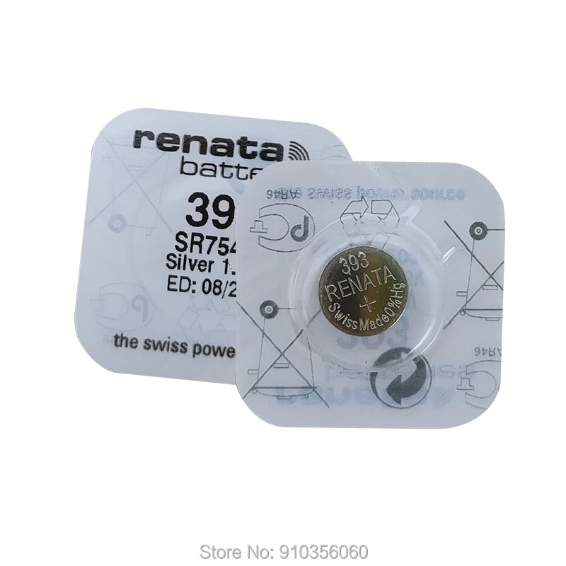 3 шт. Renata 393 оксид серебра батарейки для часов SR754W SR48 LR754 AG3 192 швейцарского