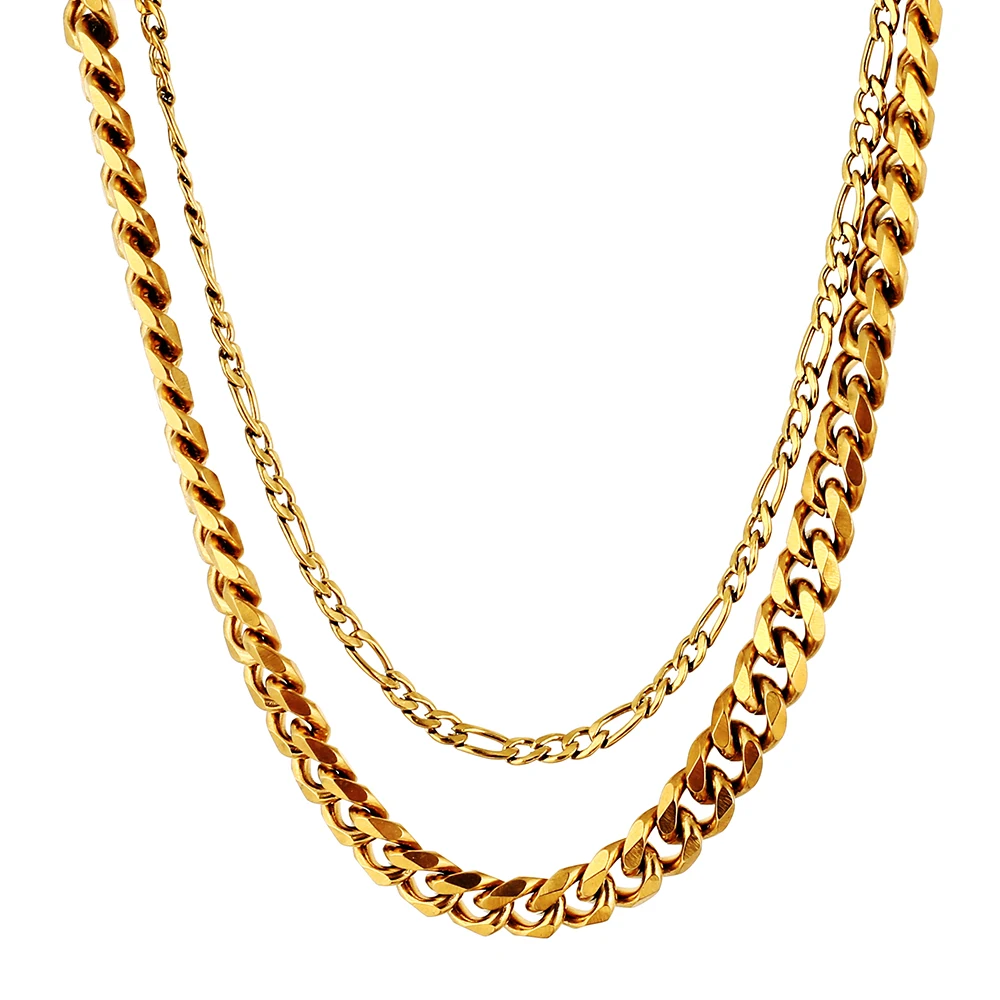 New Stainless Steel Multi-layer Chunky Geometry Figaro Link Chain Necklaces For Woman Men Hip Hop Choker Necklace Jewelry
New Stainless Steel Multi-layer Chunky Geometry Figaro Link Chain Necklaces For Woman Men Hip Hop Choker Necklace Jewelry