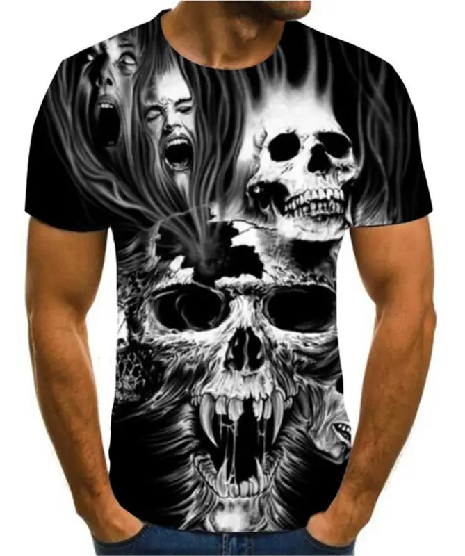 Summer men's T-Shirt New 3D printing t-shirt men's skull devil T-shirt Summer Black T-Shirt round neck T-shirt
Summer men's T-Shirt New 3D printing t-shirt men's skull devil T-shirt Summer Black T-Shirt round neck T-shirt