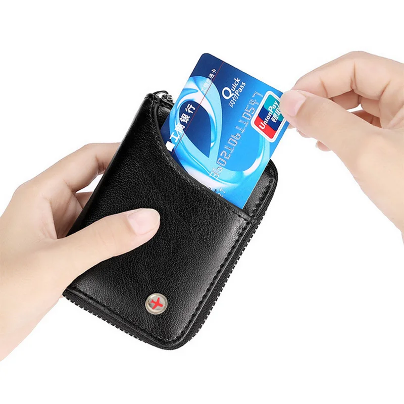 Leather RFID Credit Card Holder Women ID Business Men CardHolder Wallet Lady Red Coin Purse Cards Case | Багаж и сумки