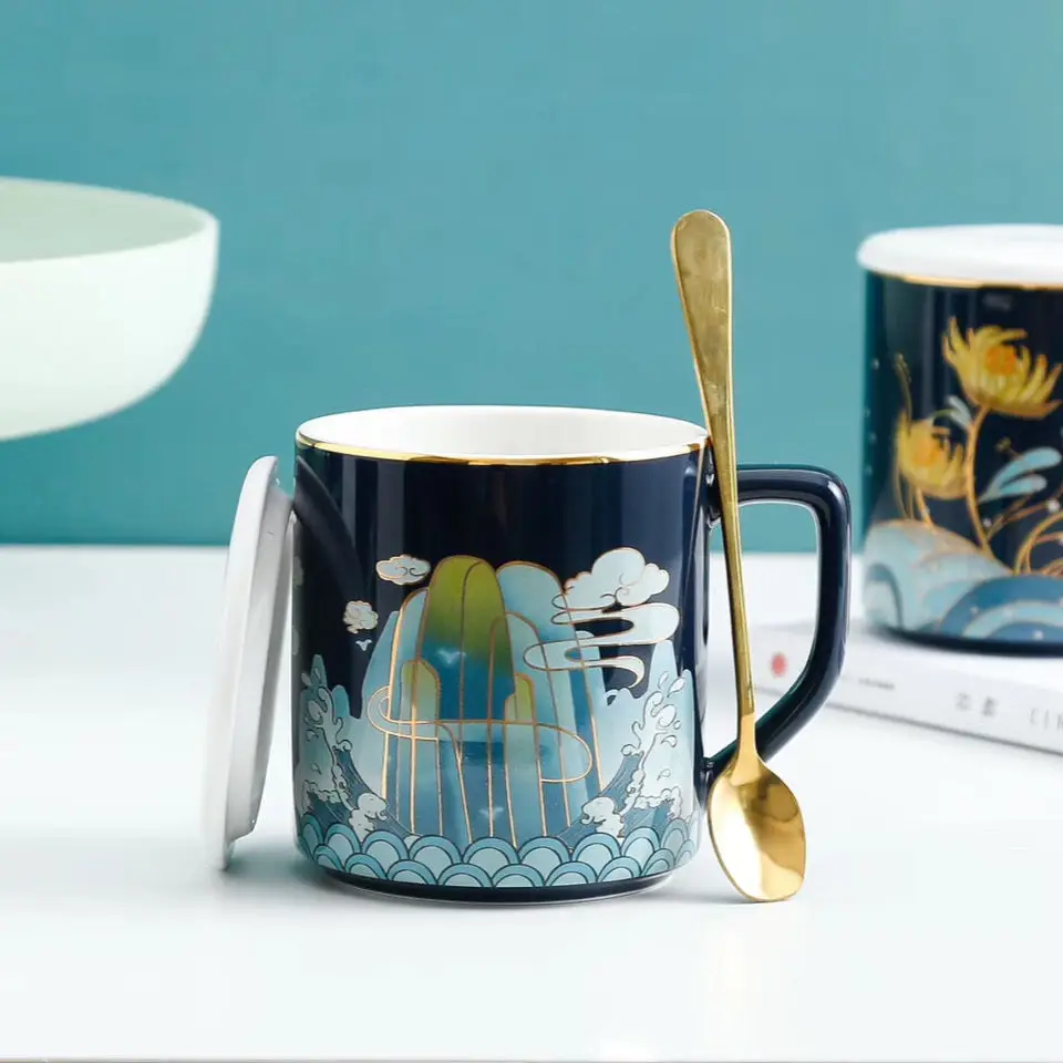 Chinese Style Coffee Mug with Lid Spoon Ceramic Mug Drinking Utensils for Home Office Tea Mugs Milk Cup High Quality Unique Gift
Chinese Style Coffee Mug with Lid Spoon Ceramic Mug Drinking Utensils for Home Office Tea Mugs Milk Cup High Quality Unique Gift
