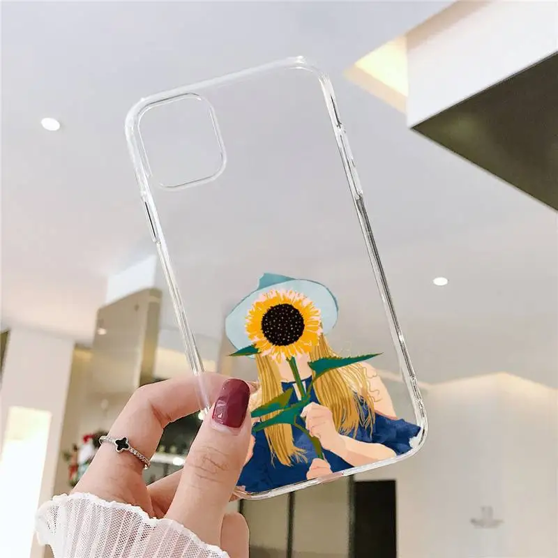 Sunflower girl Phone Case Transparent for iPhone Samsung xiaomi 11 12 6 7 8 9 20 Pro X Max XR Plus mobile bags
Sunflower girl Phone Case Transparent for iPhone Samsung xiaomi 11 12 6 7 8 9 20 Pro X Max XR Plus mobile bags