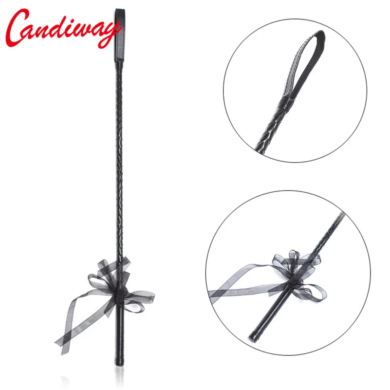 Черный кожаный кружевной бант хлыст королевы Flogger Spanking Paddle SM Games секс-игрушки для