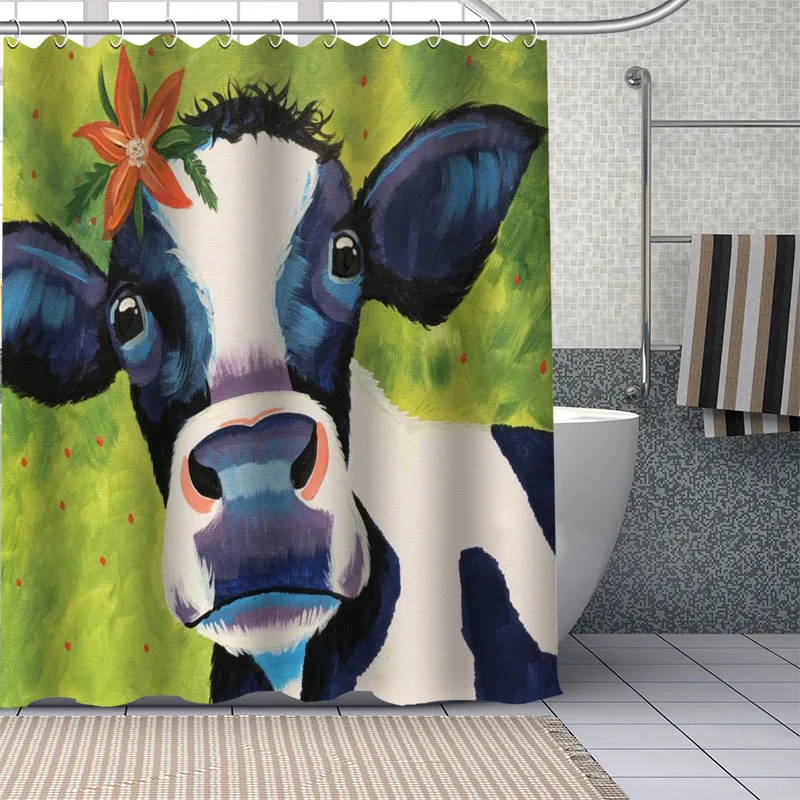 Cow Painting Shower Curtains Waterproof Fabric Cloth Bathroom Decoration Supply Washable Bath Room Curtain Douche With 12 Hooks
Cow Painting Shower Curtains Waterproof Fabric Cloth Bathroom Decoration Supply Washable Bath Room Curtain Douche With 12 Hooks