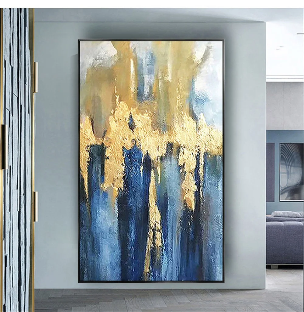 Large original mural 100%Hand Painted Abstract oil Painting Modern canvas painting Gold and blue texture wall art for Home Decor
Large original mural 100%Hand Painted Abstract oil Painting Modern canvas painting Gold and blue texture wall art for Home Decor