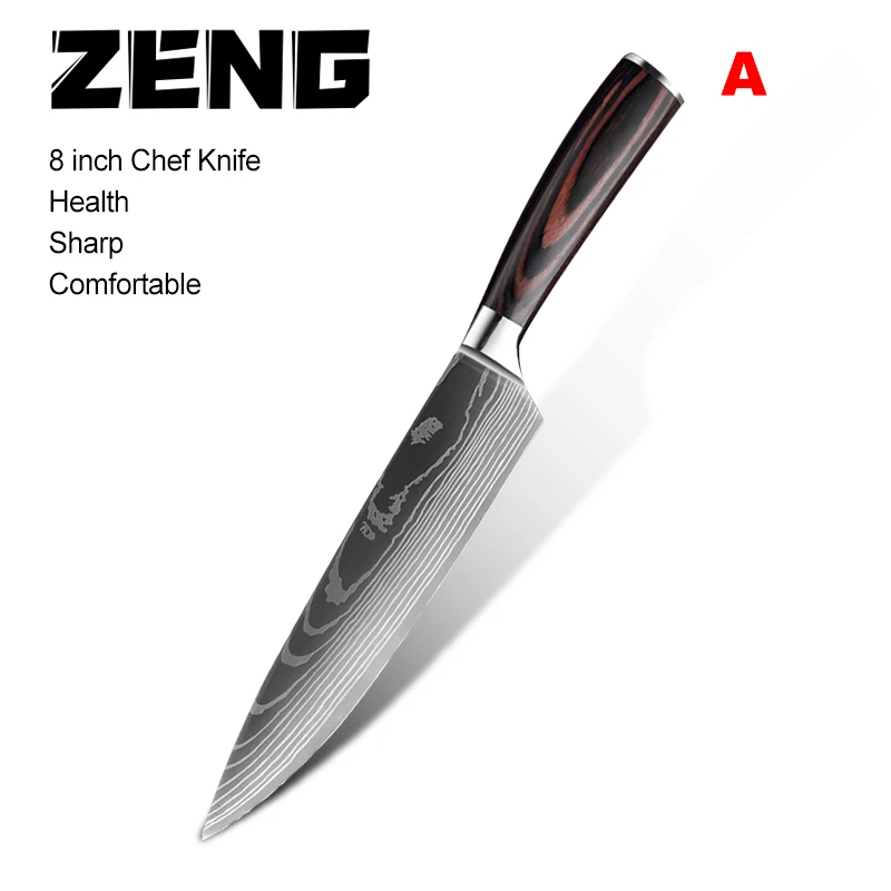 ZENG Kitchen knife Chef Knives 8 inch Japanese High Carbon Stainless Steel Cleaver Vegetable Santoku Knife Utility Slicing Tool
ZENG Kitchen knife Chef Knives 8 inch Japanese High Carbon Stainless Steel Cleaver Vegetable Santoku Knife Utility Slicing Tool