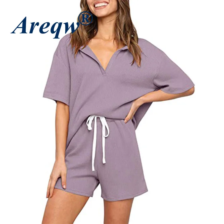 2021 Summer New Women's Outer Wear Home Pure Color Short-sleeved Casual Two-piece Suit
2021 Summer New Women's Outer Wear Home Pure Color Short-sleeved Casual Two-piece Suit