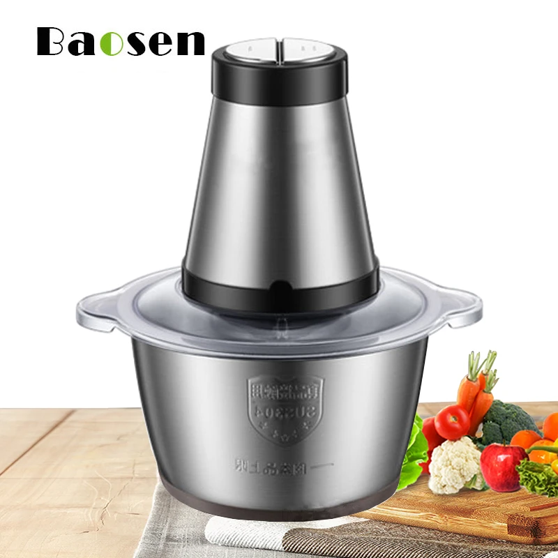 Электрическая мясорубка Baosen измельчитель для овощей Кухонный комбайн объемом 500