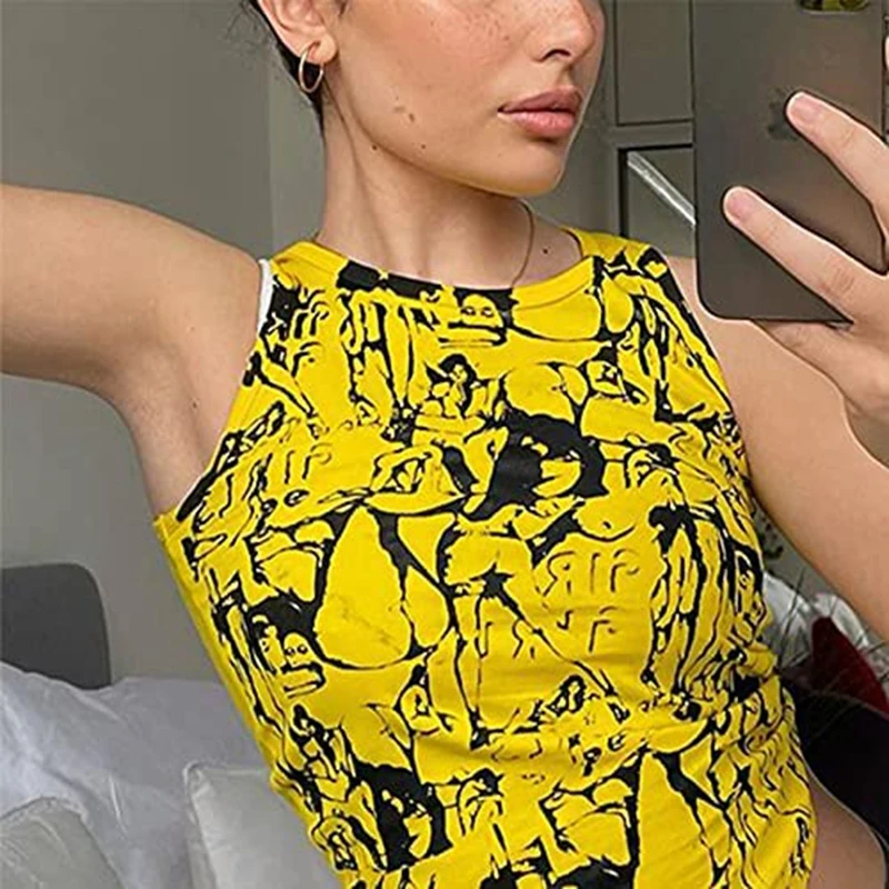 Harajuku Eyes Printed Tank Tops Y2K Vest Vintage Gothic Fashion Streetwear Sleeveless Crop Top Women Casual Sweats Vest 90s
Harajuku Eyes Printed Tank Tops Y2K Vest Vintage Gothic Fashion Streetwear Sleeveless Crop Top Women Casual Sweats Vest 90s