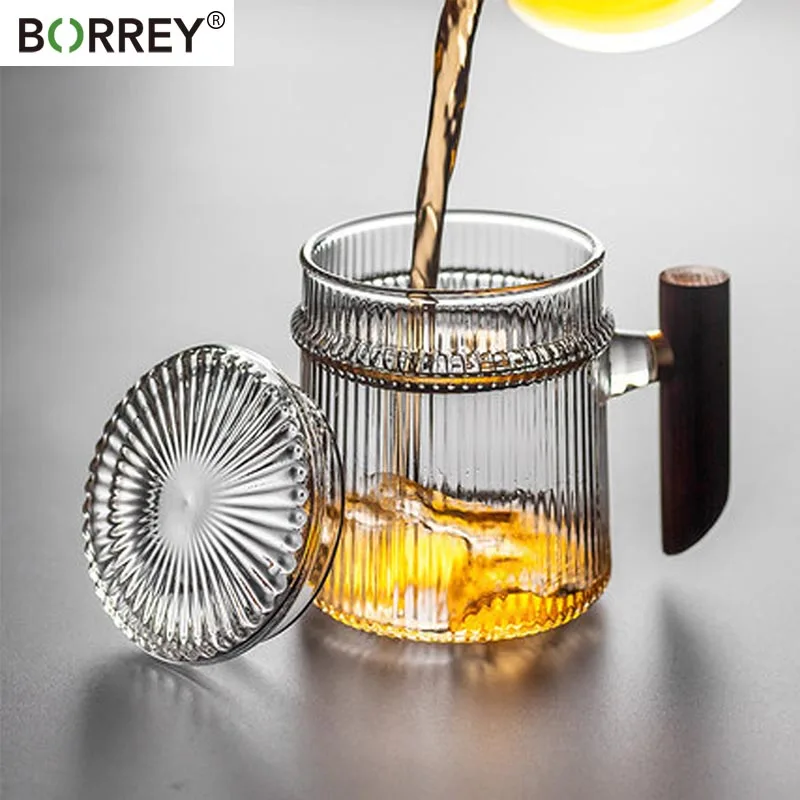 BORREY Heat-Resistant Glass Tea Cup With Wooden Handle Filter Vertical stripes Teapot Puer Kettle Flower Tea Set Coffee Teaware
BORREY Heat-Resistant Glass Tea Cup With Wooden Handle Filter Vertical stripes Teapot Puer Kettle Flower Tea Set Coffee Teaware