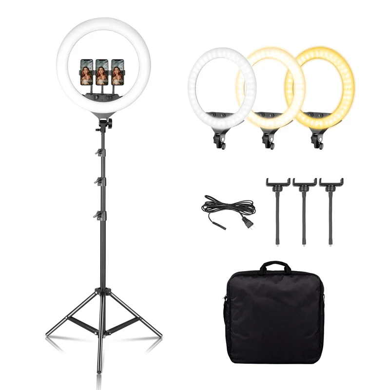 Camera Photo Studio Phone Video 18inch 45W LED Ring Light 3200-6500K Photography Dimmable Ring Lamp With 190CM Tripod
Camera Photo Studio Phone Video 18inch 45W LED Ring Light 3200-6500K Photography Dimmable Ring Lamp With 190CM Tripod