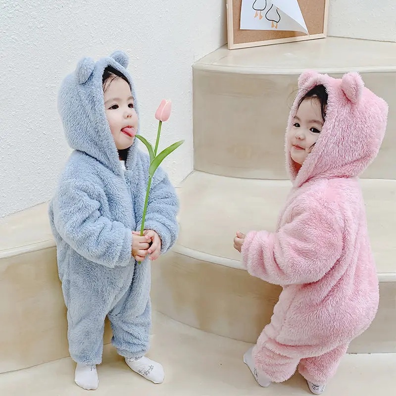 Newborn Baby Crawling Clothes Wearing Coral Fleece Jumpsuits for Fall and Winter Men and Women Baby Plush Fleece Children's Ears
Newborn Baby Crawling Clothes Wearing Coral Fleece Jumpsuits for Fall and Winter Men and Women Baby Plush Fleece Children's Ears