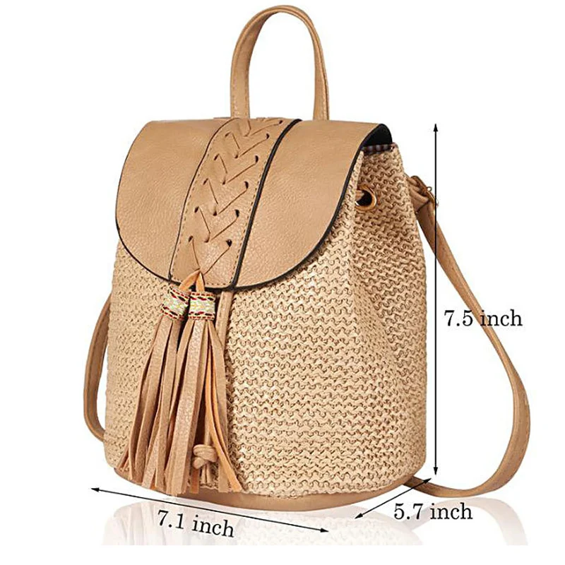 Spring/Summer 2021 New Straw Women's Bag Fashion Backpack Simple Beach Bucket Bag Bohemia One Shoulder Diagonal Bag
Spring/Summer 2021 New Straw Women's Bag Fashion Backpack Simple Beach Bucket Bag Bohemia One Shoulder Diagonal Bag