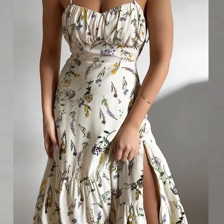 2021 summer new sling dress sexy tube top print split mid-length dress women
2021 summer new sling dress sexy tube top print split mid-length dress women