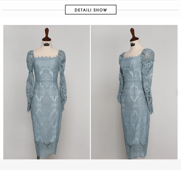 2020 Autumn Winter Puff Long Sleeved Pencil Knee-Length Bodycon Blue Full Lace Sexy Party Dress
2020 Autumn Winter Puff Long Sleeved Pencil Knee-Length Bodycon Blue Full Lace Sexy Party Dress