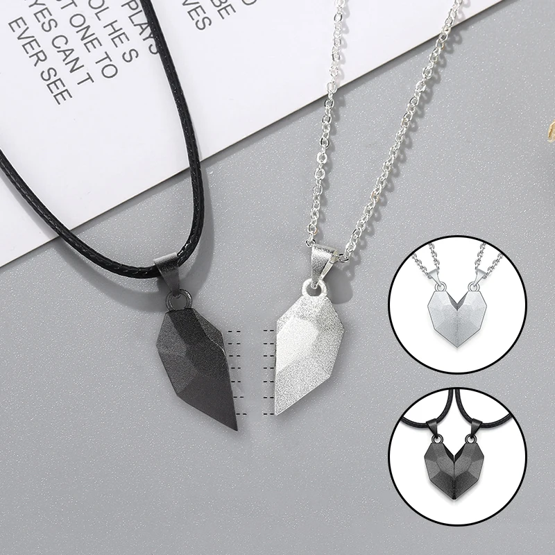 2PCS Magnetic Couple Necklace Lovers Heart Pendant Faceted Charm Necklace Women Valentine's Day Gift Wishing Stone Necklace
2PCS Magnetic Couple Necklace Lovers Heart Pendant Faceted Charm Necklace Women Valentine's Day Gift Wishing Stone Necklace