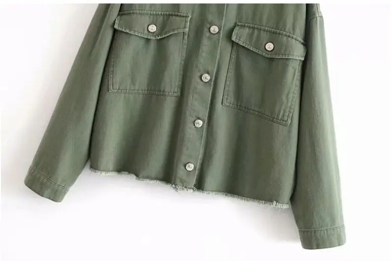 HCBLESS 2019 autumn women's upper pocket raw green denim jacket women's loose jacket
HCBLESS 2019 autumn women's upper pocket raw green denim jacket women's loose jacket