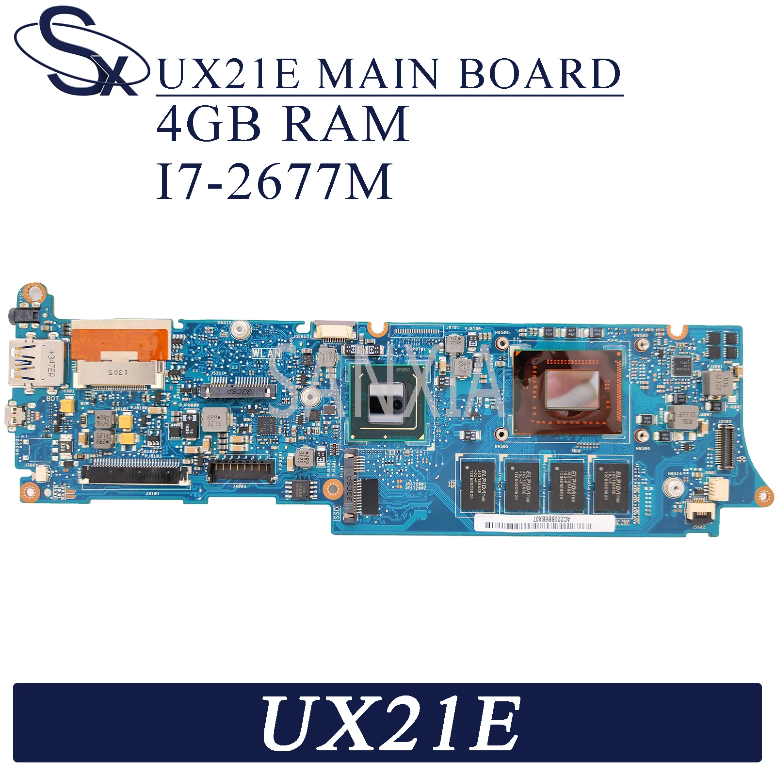 KEFU UX21E материнская плата для ноутбука ASUS UX21 оригинальная 4GB RAM I7 2677M|Материнские