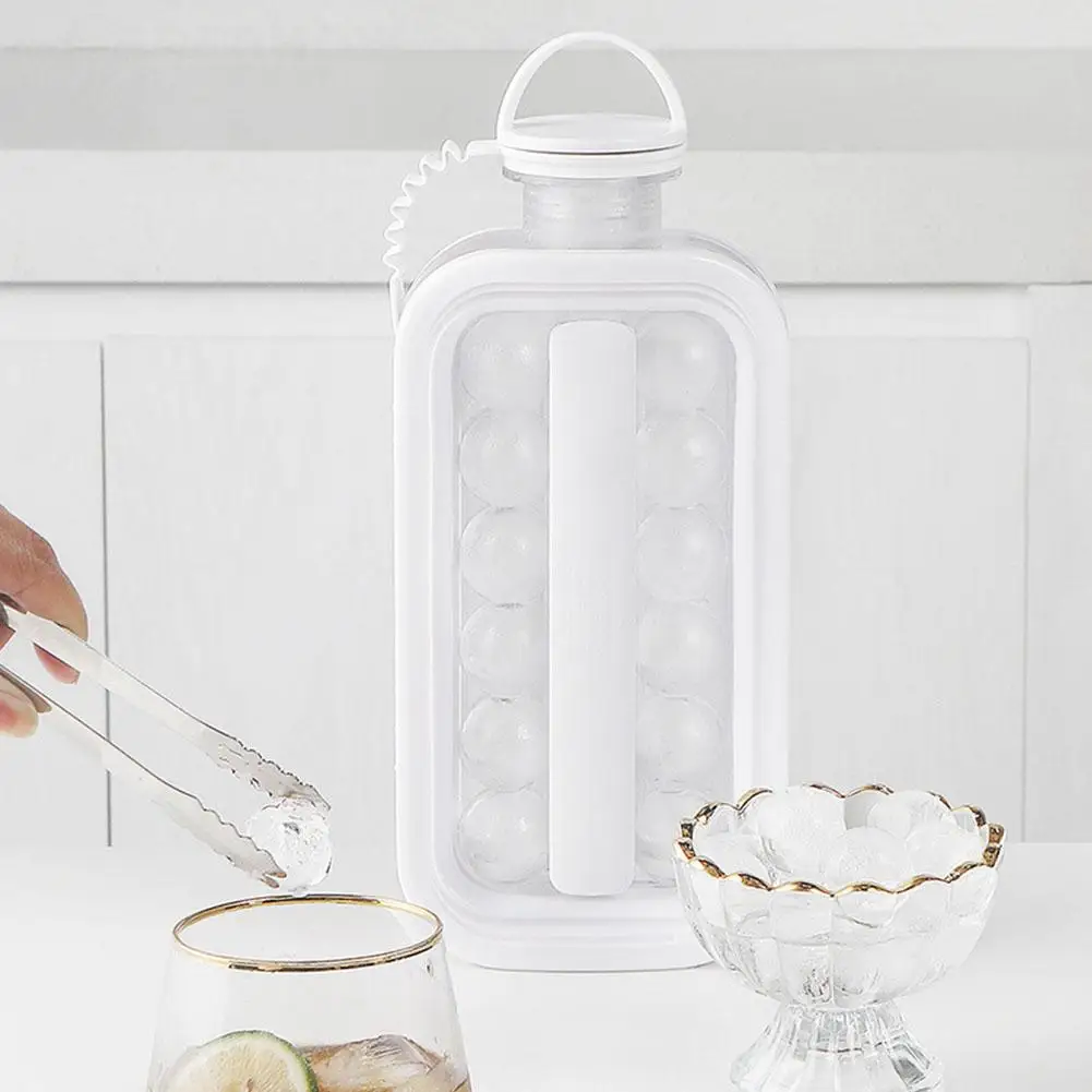 Ice Ball Maker 2 in 1 Portable Ice Kettle Ice Cube Maker Form For Whiskey Cocktail DIY Round Ice Ball Party For Bar Kitchen Tool