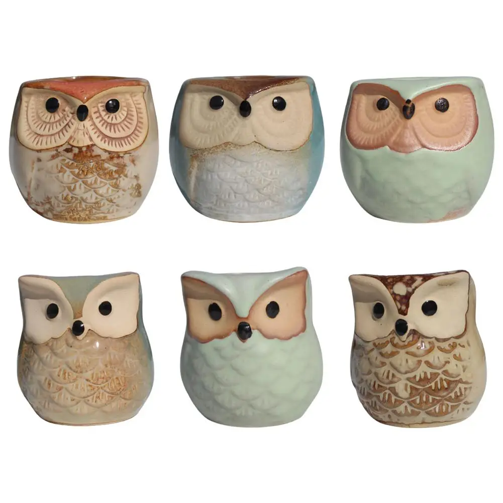 6pcs Ceramic Owl Shape Garden Flower Pot Desk Plant Pot Creative Design Succulent Planter Pot Home Garden Decoration Outdoor
6pcs Ceramic Owl Shape Garden Flower Pot Desk Plant Pot Creative Design Succulent Planter Pot Home Garden Decoration Outdoor