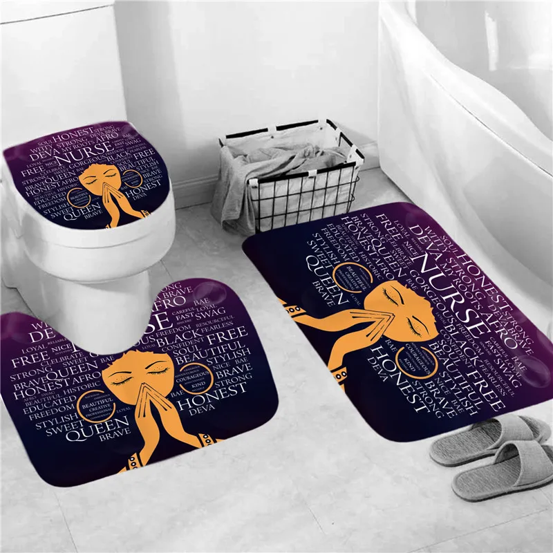 Black American Women Print Bath Mat Set 3 Pcs Suede Bathing Carpet Toilet Lid Cover Anti-slip Shower Rugs Water Absorption Mats
Black American Women Print Bath Mat Set 3 Pcs Suede Bathing Carpet Toilet Lid Cover Anti-slip Shower Rugs Water Absorption Mats