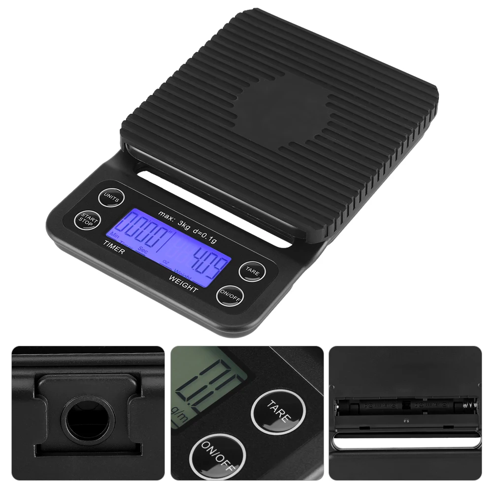 3000g/0.1g Digital Drip Coffee Scale with Timer Multi Balance Kitchen Food Weight Scale Precision Household scale
3000g/0.1g Digital Drip Coffee Scale with Timer Multi Balance Kitchen Food Weight Scale Precision Household scale