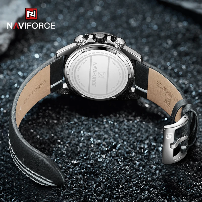 NAVIFORCE Men's Watches Luxury Military Sport Quartz Wrist watch High Quality Leather Strap Waterproof Analog Chronograph Clock
NAVIFORCE Men's Watches Luxury Military Sport Quartz Wrist watch High Quality Leather Strap Waterproof Analog Chronograph Clock