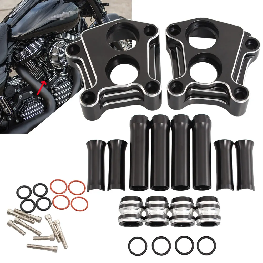 

Motorcycle Pushrod Cover Engine Lifter Tappet Pushrod Cover Kit For Harley Electra Glide Road King Softail Twin Cam 1999-2017