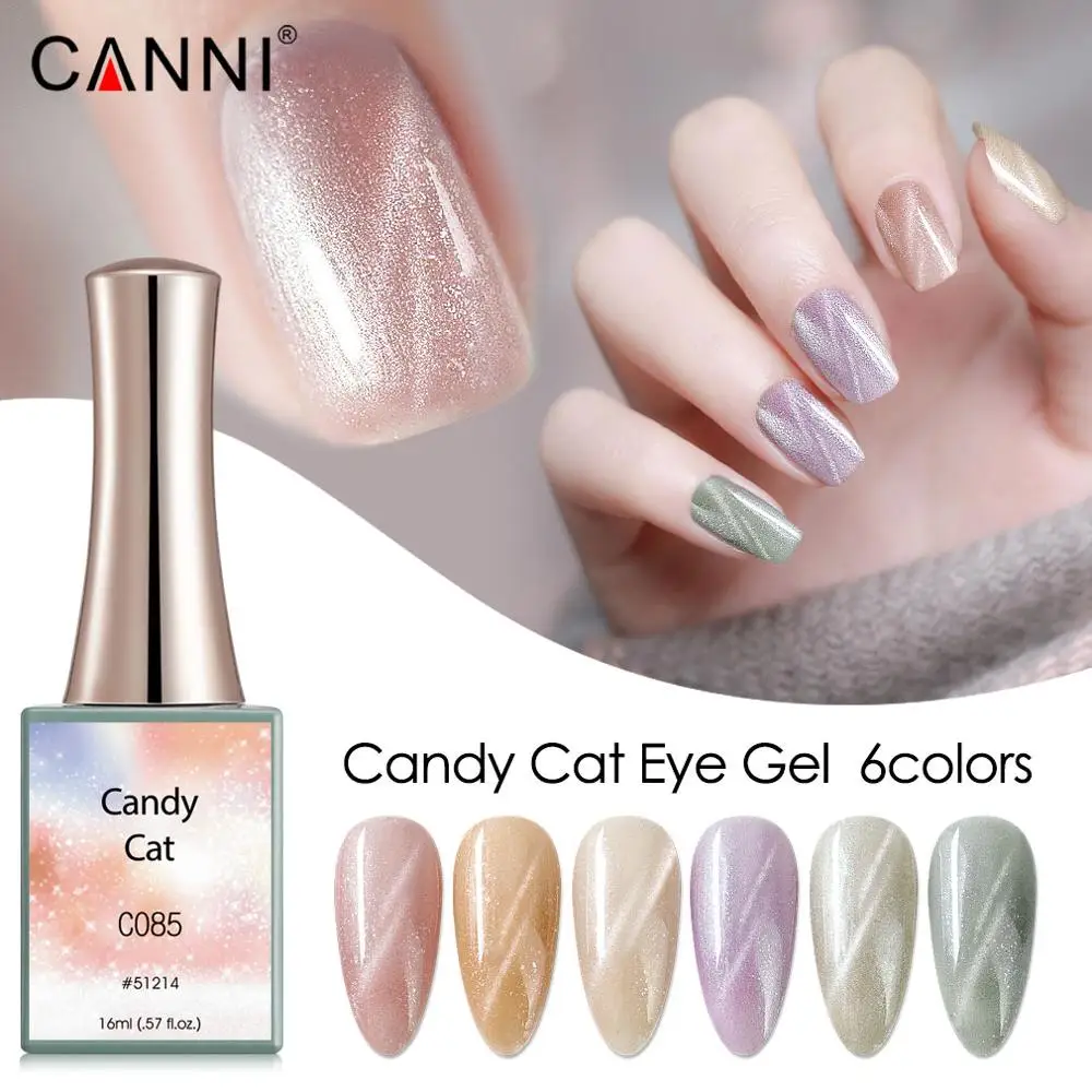 CANNI новый 16 мл 6 цветов конфетный Гель-лак кошачий глаз Sugger гель лак для ногтей |