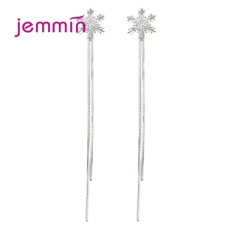 Simple Fashion Long Tassel Chain Drop Earrings Charm 925 Sterling Silver Classic Snowflake Dangle Ear for Women Wedding Jewelry
Simple Fashion Long Tassel Chain Drop Earrings Charm 925 Sterling Silver Classic Snowflake Dangle Ear for Women Wedding Jewelry