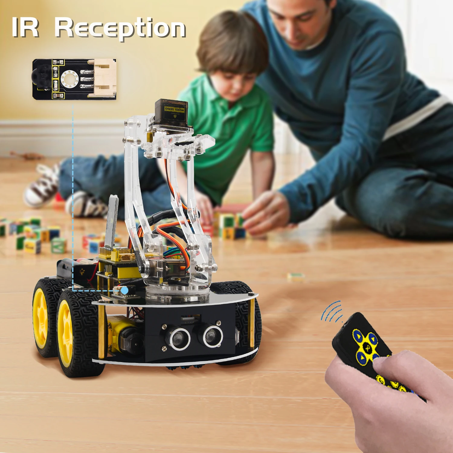 Keyestudio 4WD Mechanical Arm Robot Smart Car for Arduino Robot /Support Android &IOS
Keyestudio 4WD Mechanical Arm Robot Smart Car for Arduino Robot /Support Android &IOS