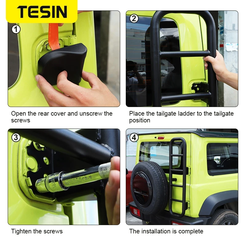 TESIN Pedals Car Rear Door Tailgate Ladder for Suzuki Jimny JB64 JB74w 2019 2020 2021 Exterior Parts Car Accessories
TESIN Pedals Car Rear Door Tailgate Ladder for Suzuki Jimny JB64 JB74w 2019 2020 2021 Exterior Parts Car Accessories