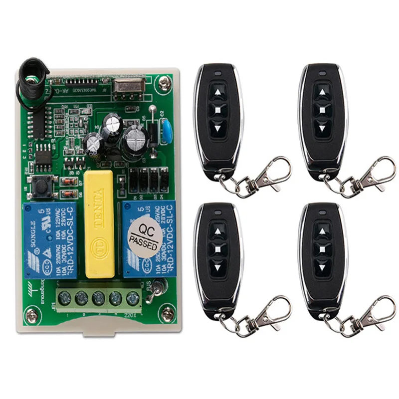 AC 220 V 2 CH 2CH RF Wireless Remote Control switch Receiver+Transmitter tubular motor garage door projection screen shutters 
AC 220 V 2 CH 2CH RF Wireless Remote Control switch Receiver+Transmitter tubular motor garage door projection screen shutters
